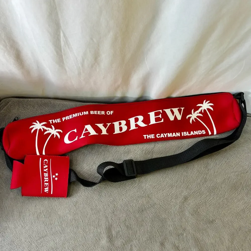 Caybrew Can Sling Attached Koozie Cayman Islands Beer Advertising Promo Neoprene